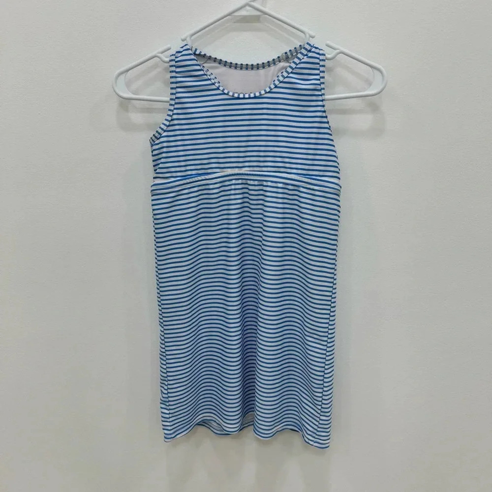 Prodoh Performance blue white stripe tennis golf swim dress size 10 quick dry